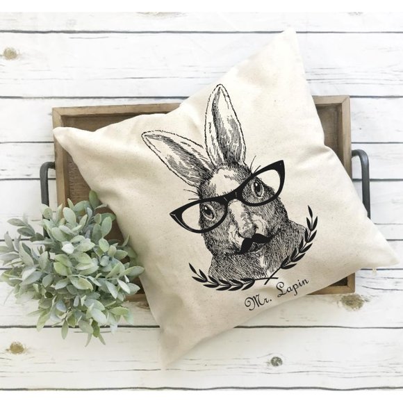 French Country, Mr Lapin, Pillow Cover, Spring - Picture 1 of 2